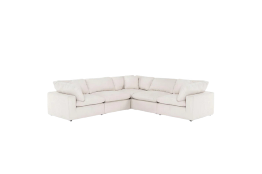 Cream-5 Piece Modular L-Shaped Sectional